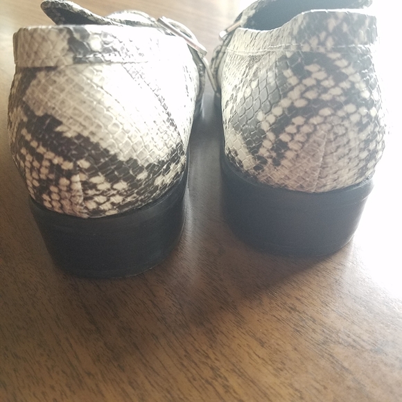 Bleecker and Bond Snakeskin Loafers with Silver Buckle - Picture 5 of 9